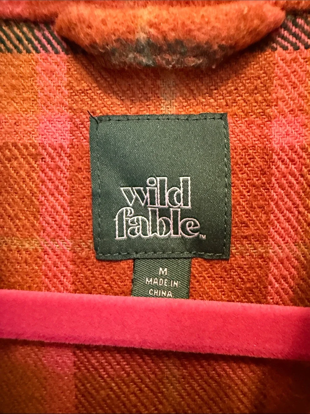 Wild Fable Orange Plaid Button-Up Flannel Shacket Jacket - Women medium